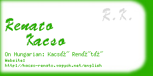 renato kacso business card